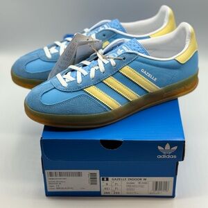 NEW Adidas Gazelle Indoor Semi Blue Burst Almost Yellow IE2960 Women Shoe Size 9